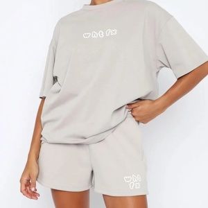 White fox lounge shorts